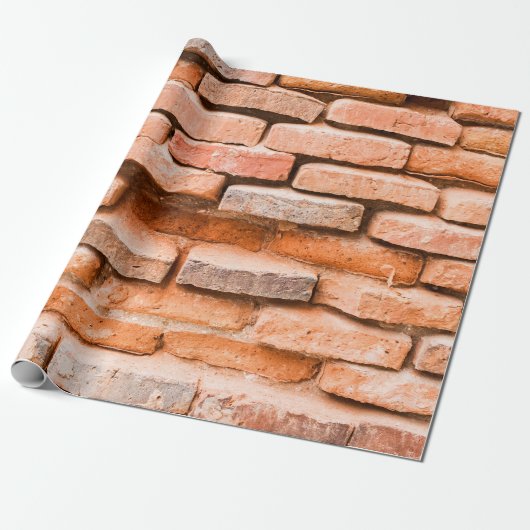 Colse up old brick wall background and texture ag. cadeaupapier (Uitgerold)