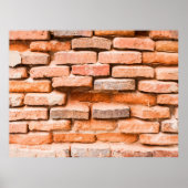 Colse up old brick wall background and texture ag. poster (Voorkant)