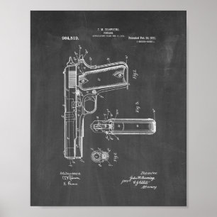 Colt 1911 Pistool-octrooi - karton Poster