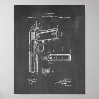 Colt 1911 Pistool-octrooi - karton Poster