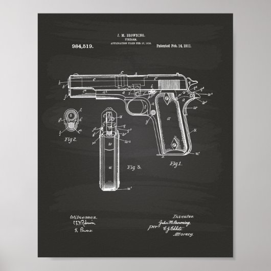 Colt .45 1911 Art des brevets - Tableau de bord (Devant)