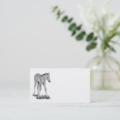 Colt, cheval : Art de crayon de carte de visite : (Debout devant)