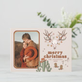 COLT Retro Cactus Cowboy Photo Carte de Noël (Debout devant)