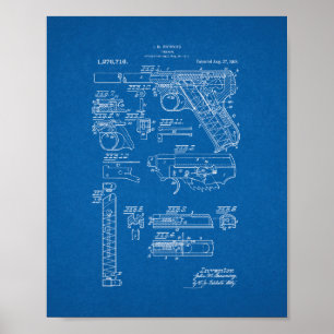 Colt Woodsman Firearm Patent - Blauwdruk Poster
