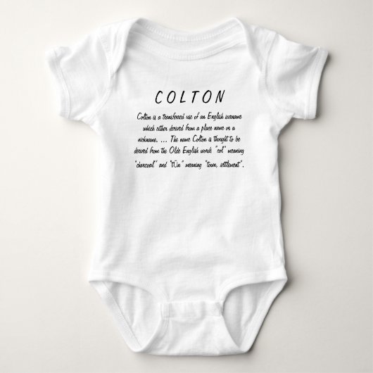 Colton Name betekening Romper (Voorkant)