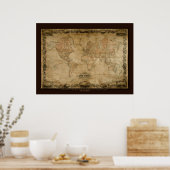 COLTONS Old World Map (c 1847) Poster d'art (Cuisine)