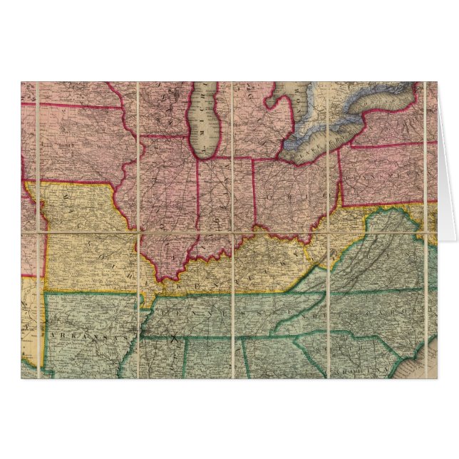 Colton's Railroad and County Map, États-Unis (Devant horizontal)