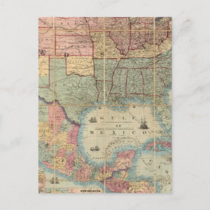 Colton's Railroad And Military Map Briefkaart