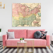 Colton's Railroadand County Map, Verenigde Staten Canvas Afdruk (Insitu (Woonkamer))
