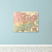 Colton's Railroadand County Map, Verenigde Staten Canvas Afdruk (Insitu (Houten vloer))