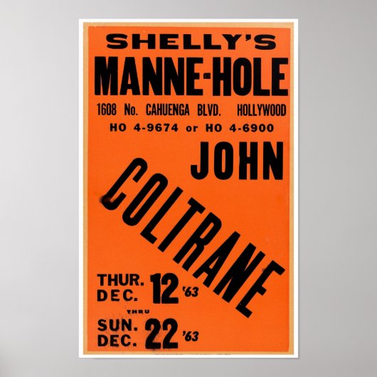 Coltrane Live Jazz Vintage Poster (Voorkant)