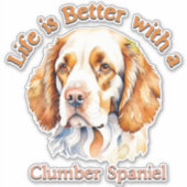 Columber Spaniel Lover Sticker autocollant (Devant)