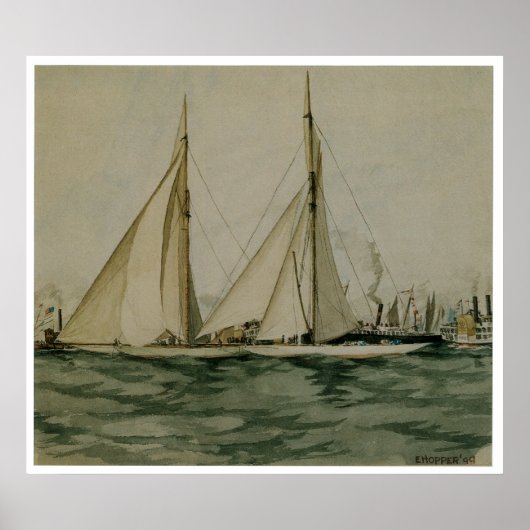 Columbia and Shamrock 1899 Poster (Voorkant)