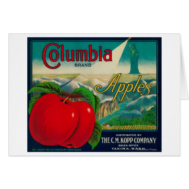 Columbia Apple Crate LabelYakima, WA (Devant horizontal)