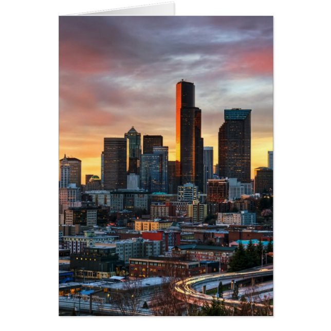 Columbia centre en het centrum van Seattle, Seattl (Voorkant)