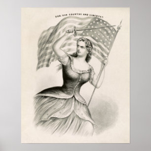Columbia, de vrouw personificatie van de Verenigde Poster