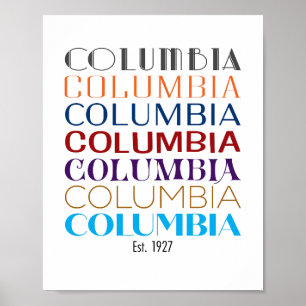 Columbia Logo, Decades (Matte Print) Poster