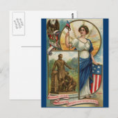 Columbia met Phrygiaans Pet, Shield & Eagle Briefkaart (Voorkant / Achterkant)