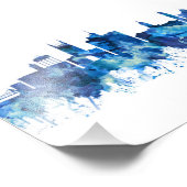 Columbia Missouri Skyline Blue Foto Afdruk (Hoek)