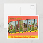 Columbia, Missouri Vintage Big Letters Carte posta (Devant / Derrière)