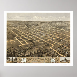 Columbia, MO Panorama Map - 1869 Poster