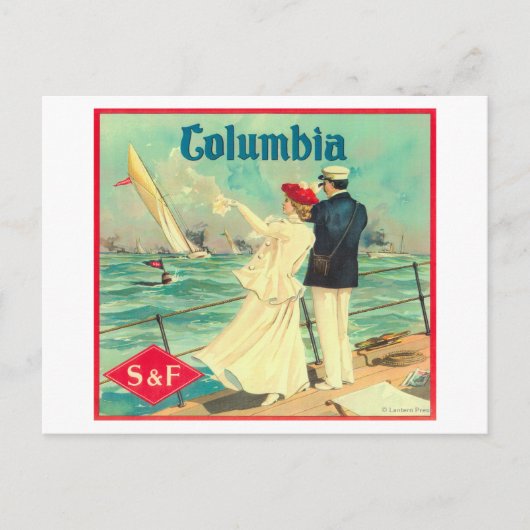 Columbia Oranje label Briefkaart (Voorkant)