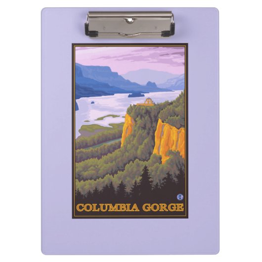 Columbia River Gorge Scene met Crown Point Klembord (Voorkant)
