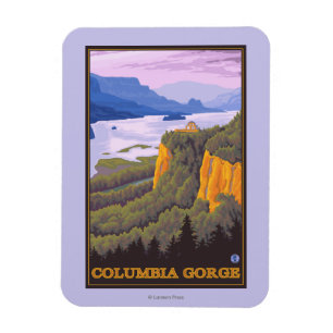 Columbia River Gorge Scene met Crown Point Magneet