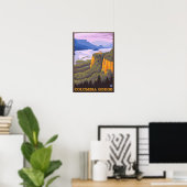Columbia River Gorge Scene met Crown Point Poster (Thuiskantoor)