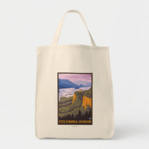 Columbia River Gorge Scene met Crown Point Tote Bag