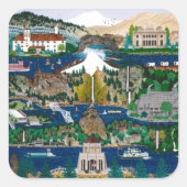 Columbia River Gorge Vierkante Sticker (Voorkant)