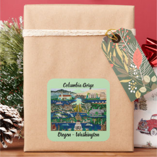 Columbia River Gorge Vierkante Sticker