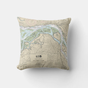 Columbia River Nautische Grafiek 18523 Kussen