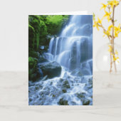Columbia River Waterfall Fine Foto Kaart (Gele Bloem)