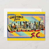 Columbia SC Carte de vœux colorée (Devant / Derrière)