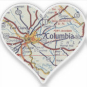 Columbia SC  kaart Sticker (Voorkant)