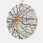 Columbia SC Map Keramisch Ornament (Links)