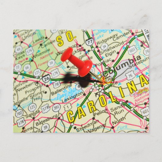 Columbia, South Carolina Briefkaart (Voorkant)