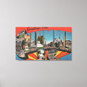 Columbia, South Carolina - Large Letter Scenes 2 Canvas Afdruk
