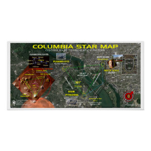 Columbia Star kaart Perfect Poster