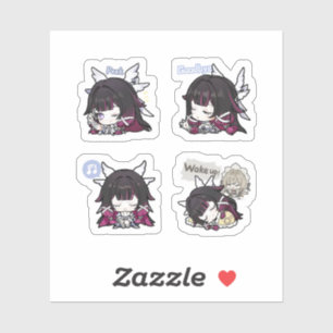 Columbina Genshin Impact 4 stickers op één vel