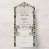 Columbine Alles in één bruiloft Art Nouveau All In One Uitnodiging (Binnen)