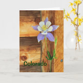 Columbine bleu et disparus en bois vous carte de (Fleur jaune)