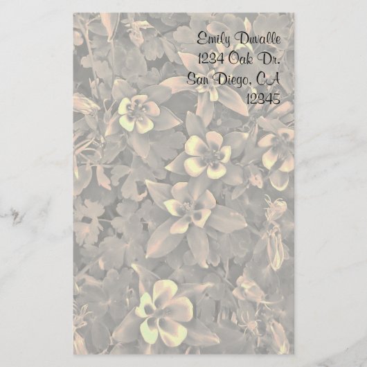  Columbine Bloem briefpapier (Voorkant)