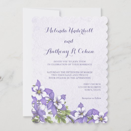 Columbine Bouquet Invitations de mariage (Devant)