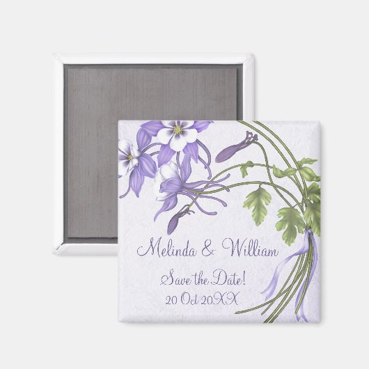 Columbine Bouquet Magnet ~ Enregistrer la date (Recto/Verso)
