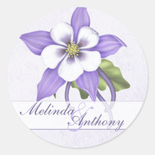 Columbine Bride Groom Envelope Sticker - pas aan