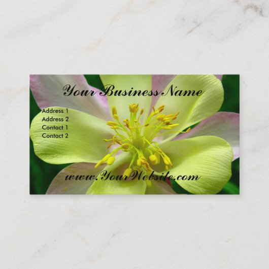 Columbine Floral Visitekaartje (Voorkant)