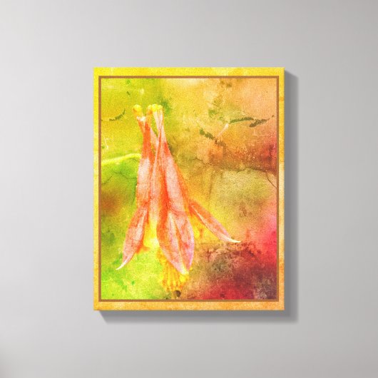Columbine Flower distressed Abstract Canvas Afdruk (Voorkant)