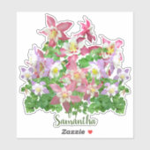  Columbine Flowers gepersonaliseerd Sticker (Vel)